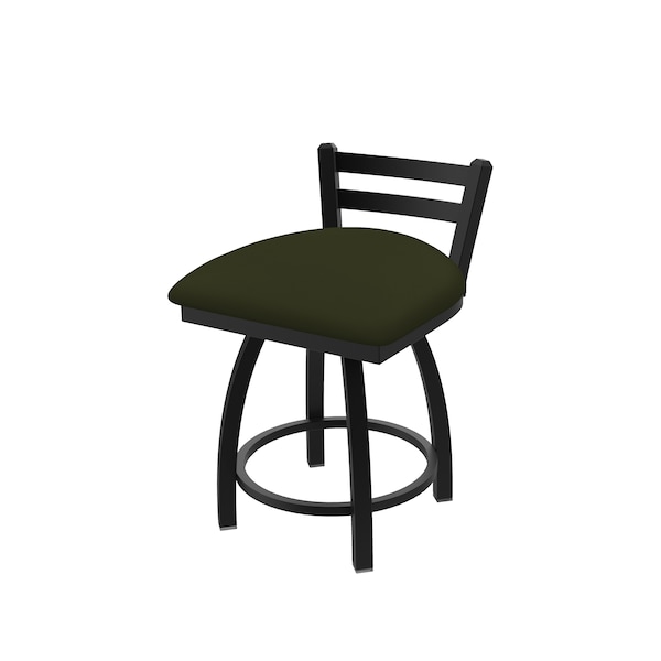 18" Low Back Swivel Vanity Stool, Black Wrinkle, Canter Pine Seat